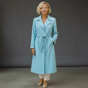 NPC Fashions Mod 60’s Vintage Blue Trench Coat NWT